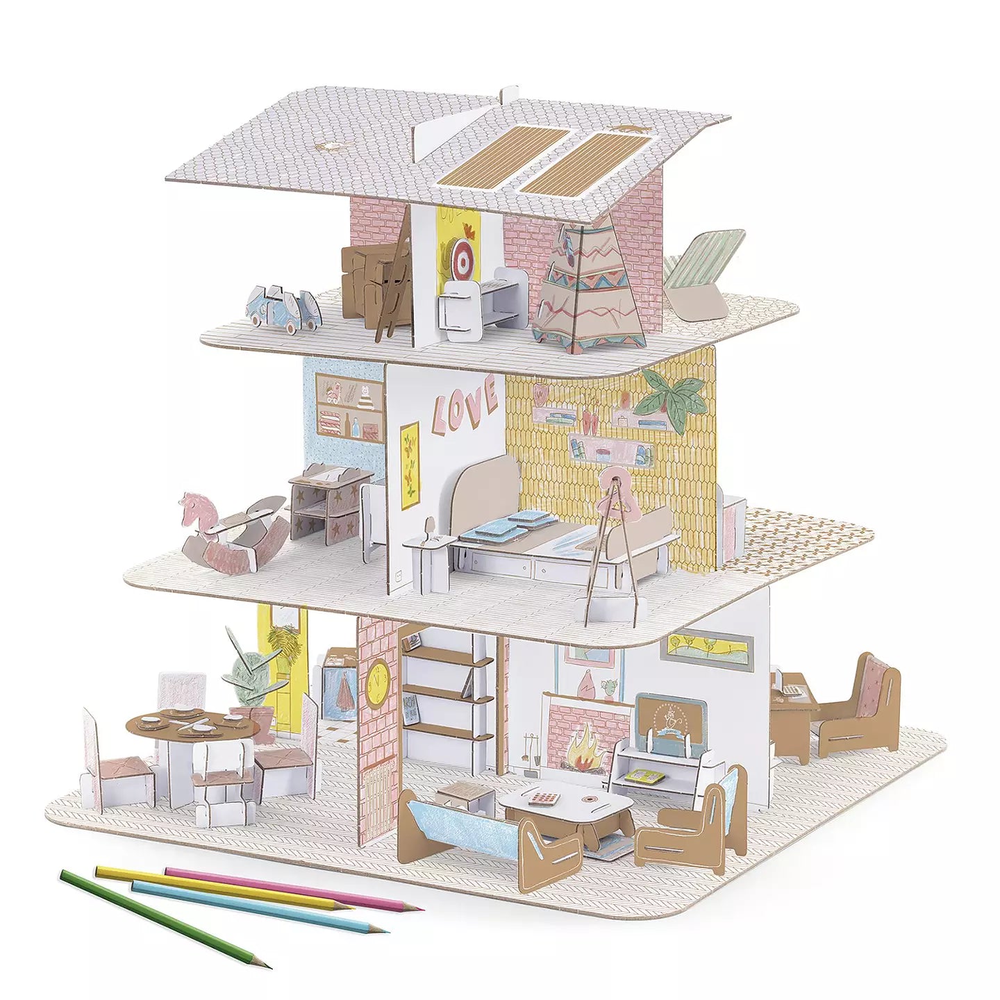 Puppenhaus aus Hartpappe
