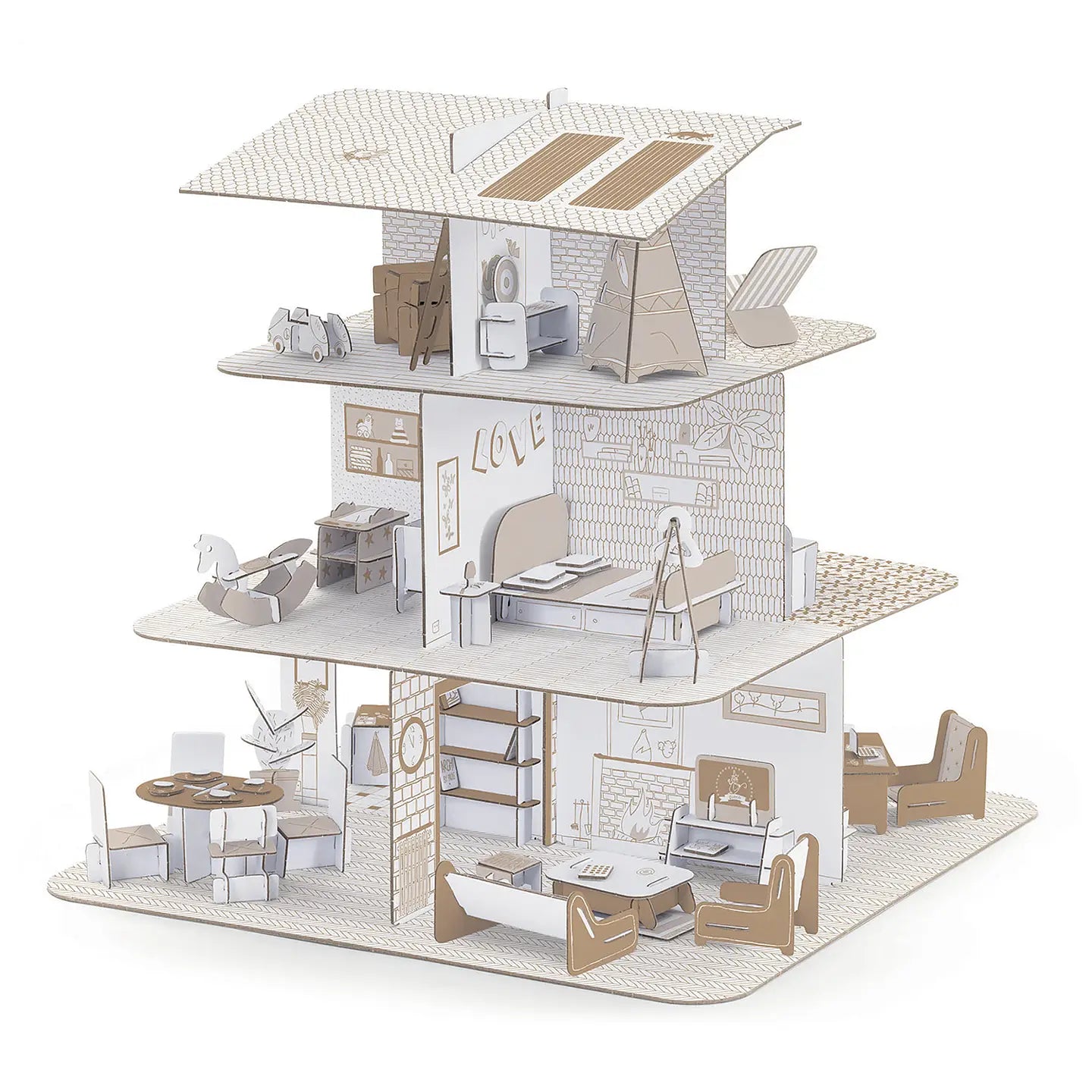 Puppenhaus aus Hartpappe